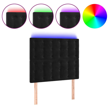 Vidaxl hoofdbord led 100x5x118 128 cm fluweel zwart