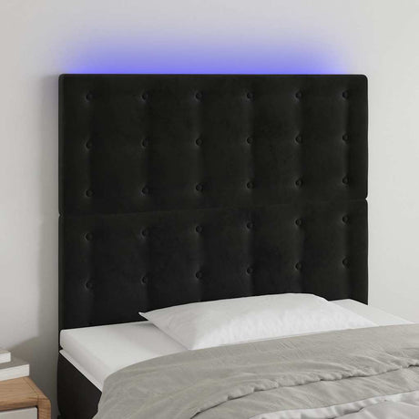 Vidaxl hoofdbord led 100x5x118 128 cm fluweel zwart