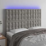 Vidaxl hoofdbord led 144x5x118 128 cm fluweel lichtgrijs