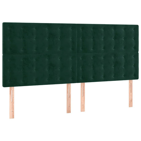 Vidaxl hoofdbord led 160x5x118 128 cm fluweel donkergroen
