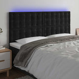 Vidaxl hoofdbord led 180x5x118 128 cm fluweel zwart