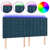 Vidaxl hoofdbord led 180x5x118 128 cm fluweel donkerblauw