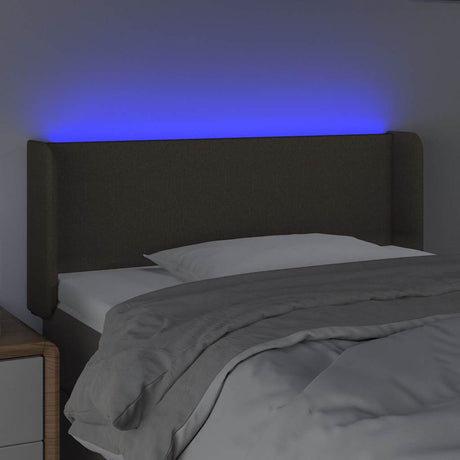 Vidaxl hoofdbord led 83x16x78 88 cm stof taupe