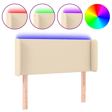 Vidaxl hoofdbord led 83x16x78 88 cm stof crèmekleurig