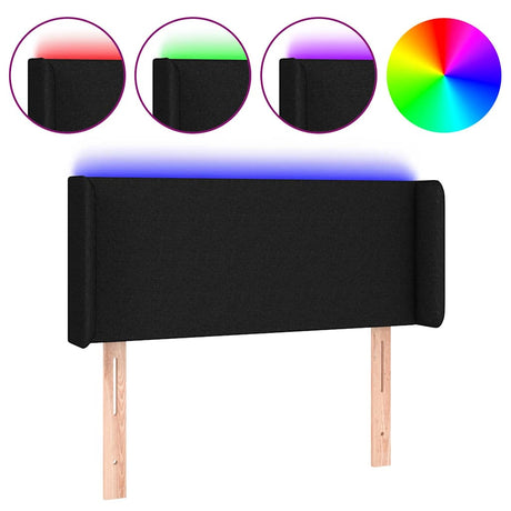 Vidaxl hoofdbord led 103x16x78 88 cm stof zwart