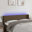 Vidaxl hoofdbord led 147x16x78 88 cm stof donkerbruin