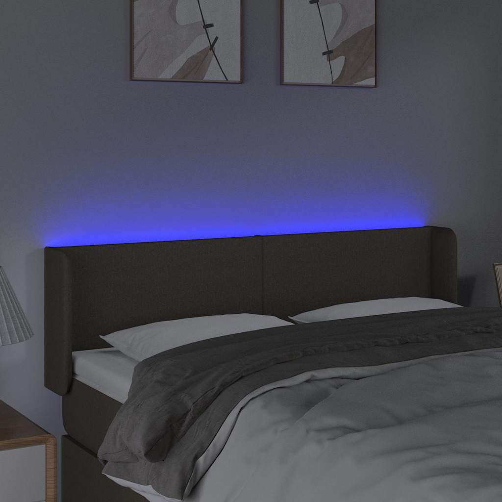 Vidaxl hoofdbord led 147x16x78 88 cm stof taupe