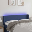 Vidaxl hoofdbord led 147x16x78 88 cm stof blauw