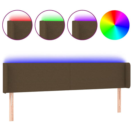 Vidaxl hoofdbord led 163x16x78 88 cm stof donkerbruin