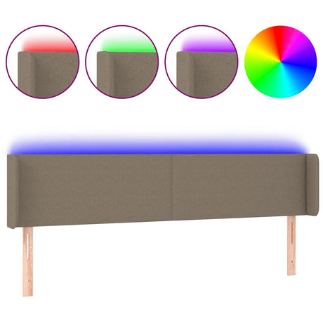 Vidaxl hoofdbord led 163x16x78 88 cm stof taupe