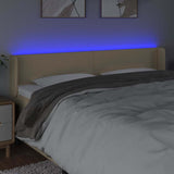 Vidaxl hoofdbord led 163x16x78 88 cm stof crèmekleurig