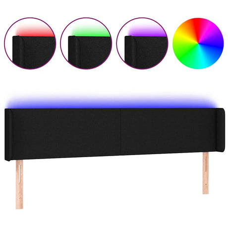 Vidaxl hoofdbord led 183x16x78 88 cm stof zwart