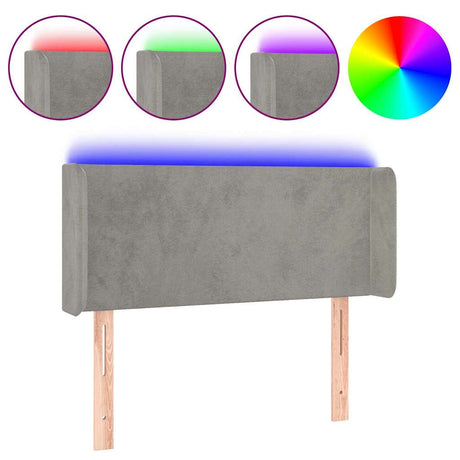 Vidaxl hoofdbord led 83x16x78 88 cm fluweel lichtgrijs