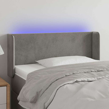 Vidaxl hoofdbord led 83x16x78 88 cm fluweel lichtgrijs