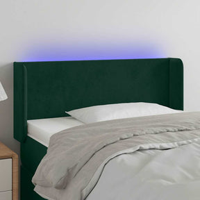 Vidaxl hoofdbord led 83x16x78 88 cm fluweel donkergroen