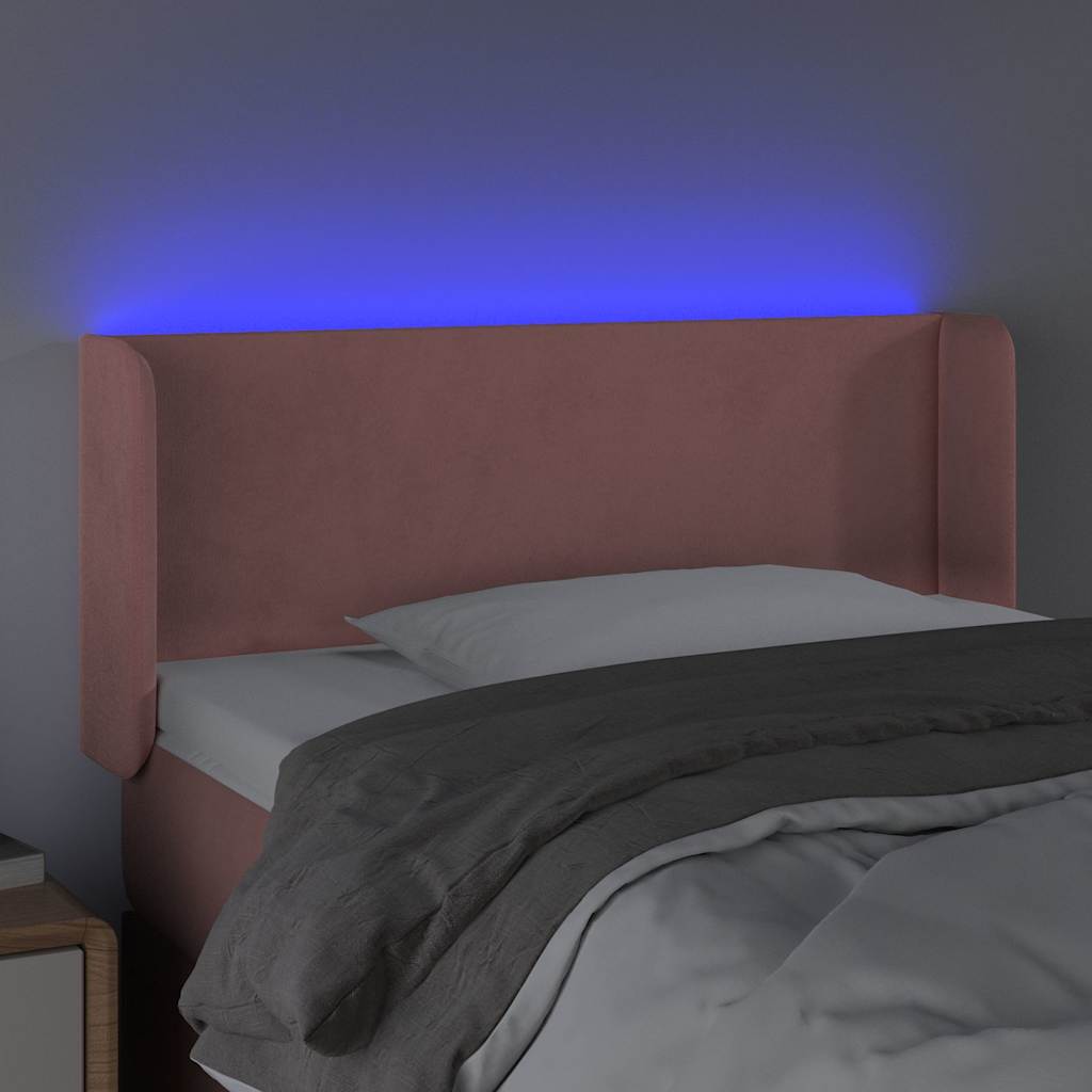 Vidaxl hoofdbord led 83x16x78 88 cm fluweel roze