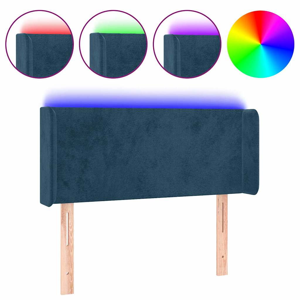 Vidaxl hoofdbord led 93x16x78 88 cm fluweel blauw