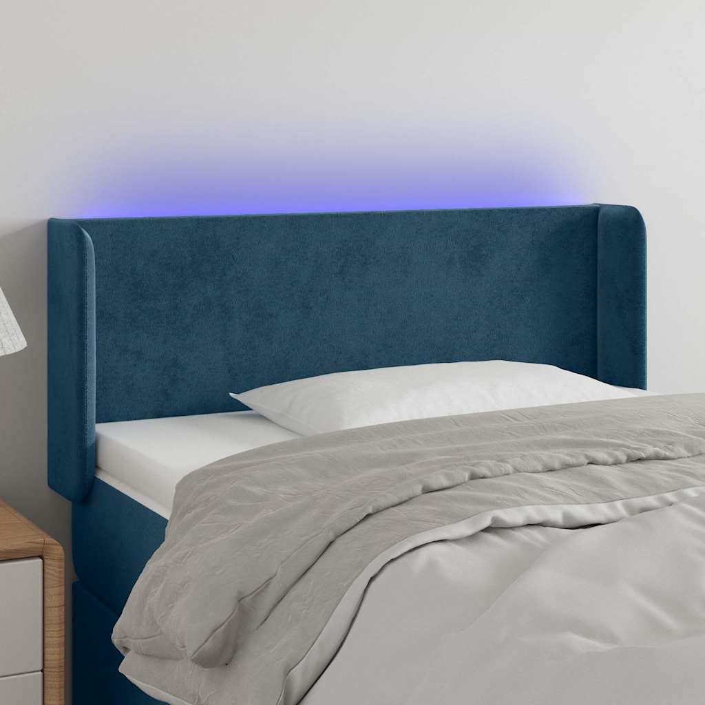 Vidaxl hoofdbord led 93x16x78 88 cm fluweel blauw