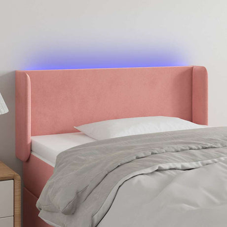 Vidaxl hoofdbord led 93x16x78 88 cm fluweel roze