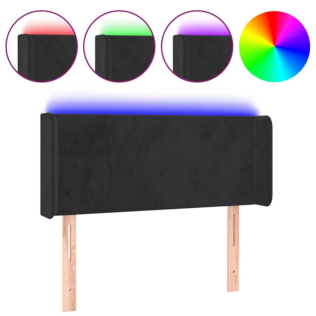 Vidaxl hoofdbord led 103x16x78 88 cm fluweel zwart