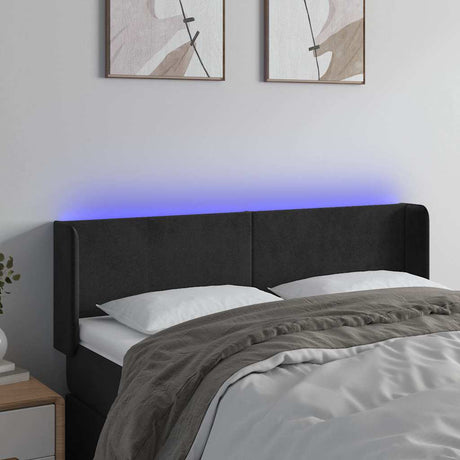 Vidaxl hoofdbord led 147x16x78 88 cm fluweel zwart