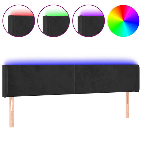 Vidaxl hoofdbord led 163x16x78 88 cm fluweel zwart