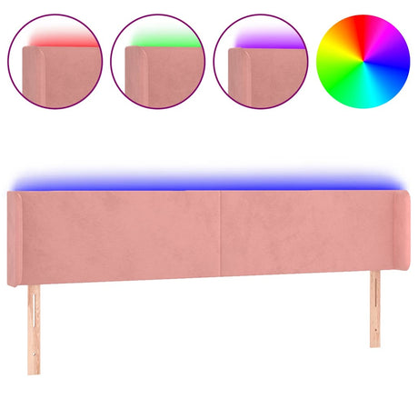 Vidaxl hoofdbord led 183x16x78 88 cm fluweel roze