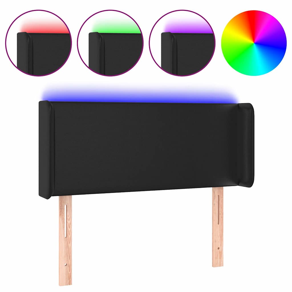 Vidaxl hoofdbord led 83x16x78 88 cm kunstleer zwart