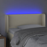 Vidaxl hoofdbord led 83x16x78 88 cm kunstleer crèmekleurig