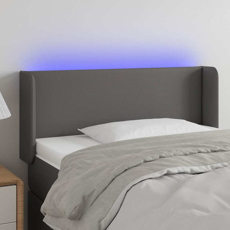 Vidaxl hoofdbord led 83x16x78 88 cm kunstleer grijs