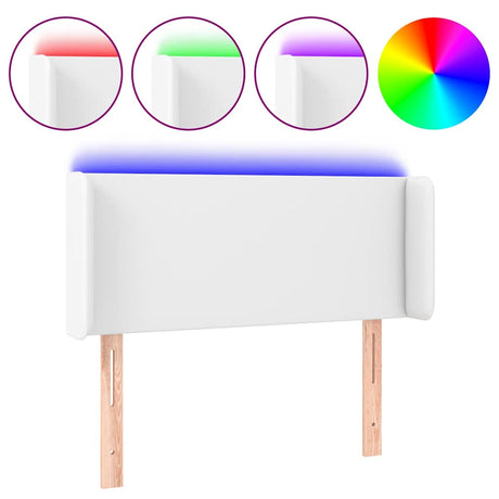 Vidaxl hoofdbord led 103x16x78 88 cm kunstleer wit