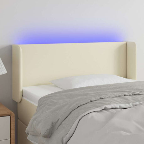 Vidaxl hoofdbord led 103x16x78 88 cm kunstleer crèmekleurig