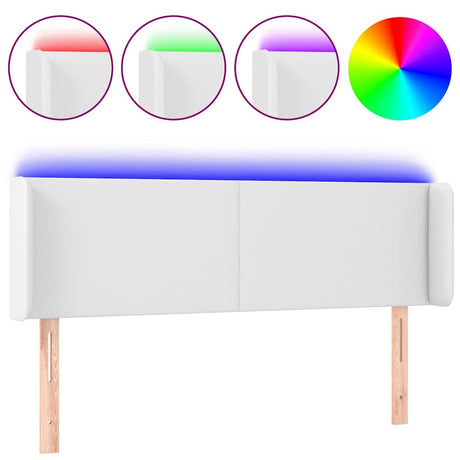 Vidaxl hoofdbord led 147x16x78 88 cm kunstleer wit
