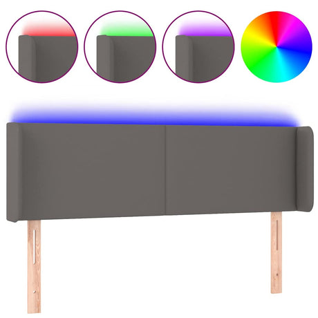 Vidaxl hoofdbord led 147x16x78 88 cm kunstleer grijs