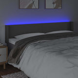 Vidaxl hoofdbord led 163x16x78 88 cm kunstleer grijs