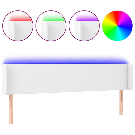 Vidaxl hoofdbord led 183x16x78 88 cm kunstleer wit