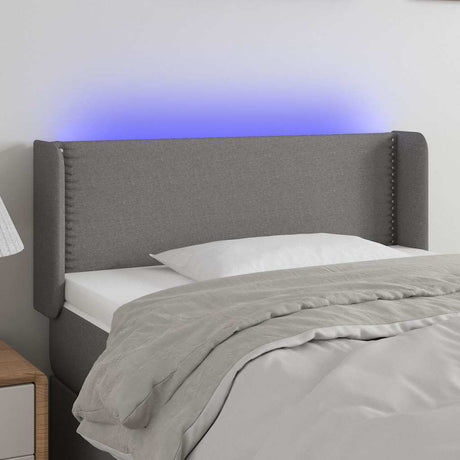Vidaxl hoofdbord led 83x16x78 88 cm stof donkergrijs