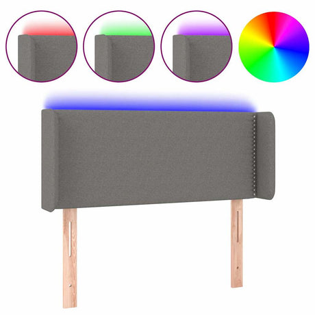Vidaxl hoofdbord led 103x16x78 88 cm stof donkergrijs