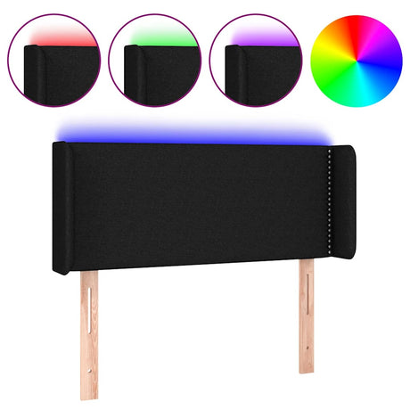 Vidaxl hoofdbord led 103x16x78 88 cm stof zwart
