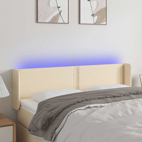 Vidaxl hoofdbord led 147x16x78 88 cm stof crèmekleurig
