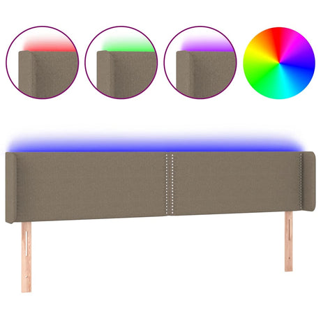 Vidaxl hoofdbord led 183x16x78 88 cm stof taupe