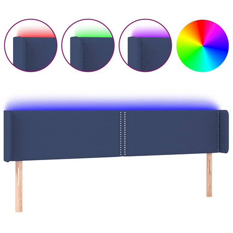 Vidaxl hoofdbord led 203x16x78 88 cm stof blauw