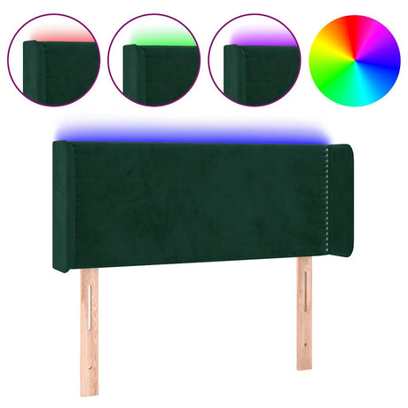 Vidaxl hoofdbord led 103x16x78 88 cm fluweel donkergroen