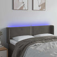 Vidaxl hoofdbord led 147x16x78 88 cm fluweel donkergrijs