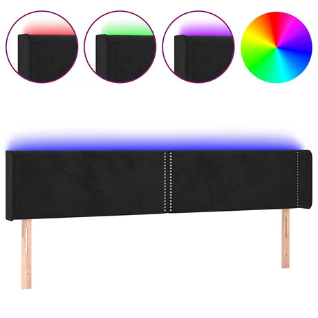 Vidaxl hoofdbord led 183x16x78 88 cm fluweel zwart