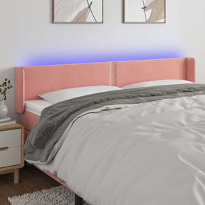 Vidaxl hoofdbord led 183x16x78 88 cm fluweel roze
