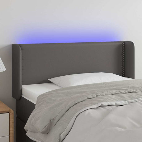 Vidaxl hoofdbord led 83x16x78 88 cm kunstleer grijs