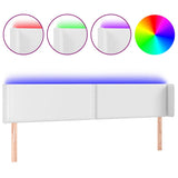 Vidaxl hoofdbord led 203x16x78 88 cm kunstleer wit