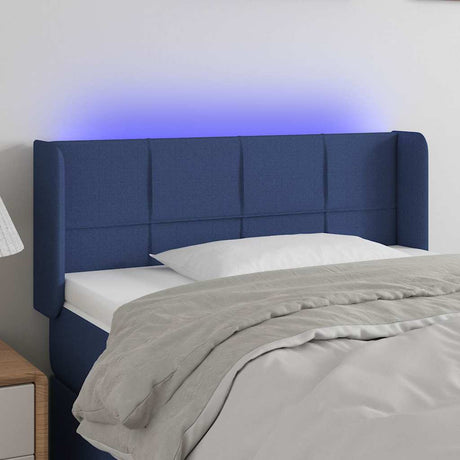 Vidaxl hoofdbord led 83x16x78 88 cm stof blauw