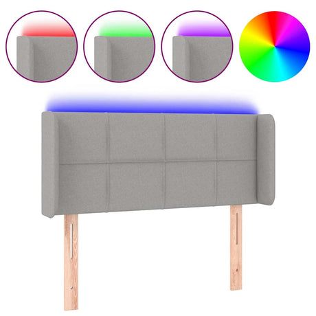 Vidaxl hoofdbord led 93x16x78 88 cm stof lichtgrijs